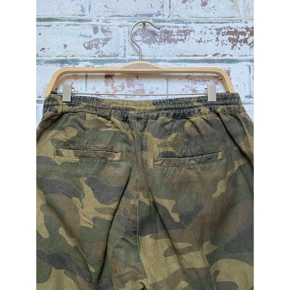 Blank NYC At Attention Green Camo Linen Printed Drawstring Joggers - Picture 10 of 10